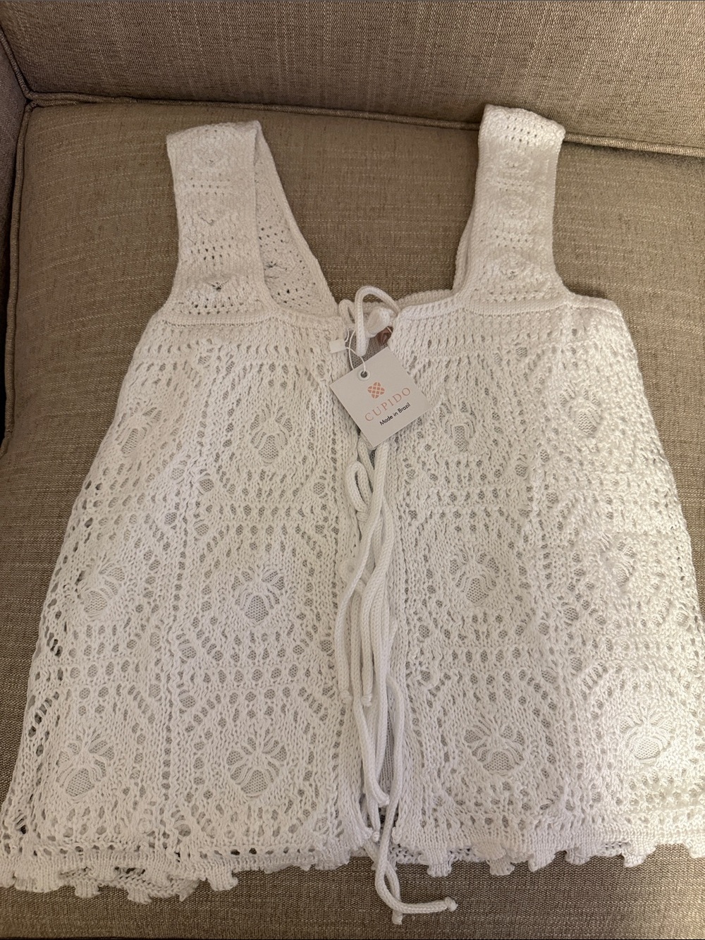 SET. 2 pieces set Crochet Circle Skirt with Drawstring Waist and top - Picture 3 of 5